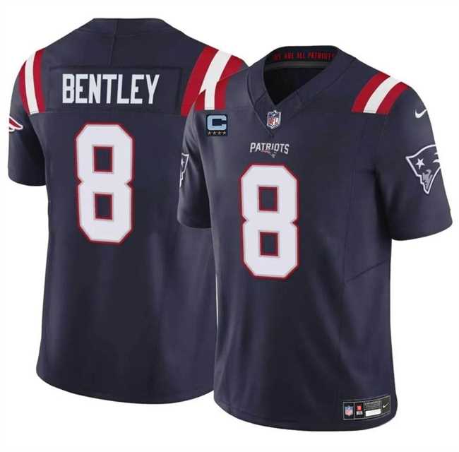 Men & Women & Youth New England Patriots #8 Ja%27Whaun Bentley Navy F.U.S.E. With 4-Star C Patch Vapor Limited Stitched Jersey->new england patriots->NFL Jersey